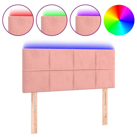 Vidaxl hoofdbord led 100x5x78 88 cm fluweel roze