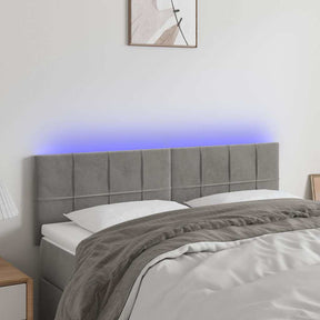 Vidaxl hoofdbord led 144x5x78 88 cm fluweel lichtgrijs