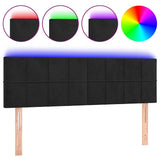 Vidaxl hoofdbord led 144x5x78 88 cm fluweel zwart