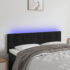 Vidaxl hoofdbord led 144x5x78 88 cm fluweel zwart