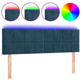 Vidaxl hoofdbord led 144x5x78 88 cm fluweel donkerblauw