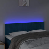 Vidaxl hoofdbord led 144x5x78 88 cm fluweel donkerblauw