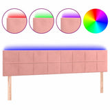 Vidaxl hoofdbord led 160x5x78 88 cm fluweel roze