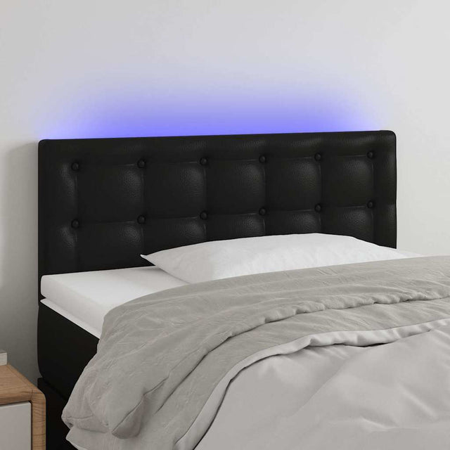 Vidaxl hoofdbord led 80x5x78 88 cm kunstleer zwart