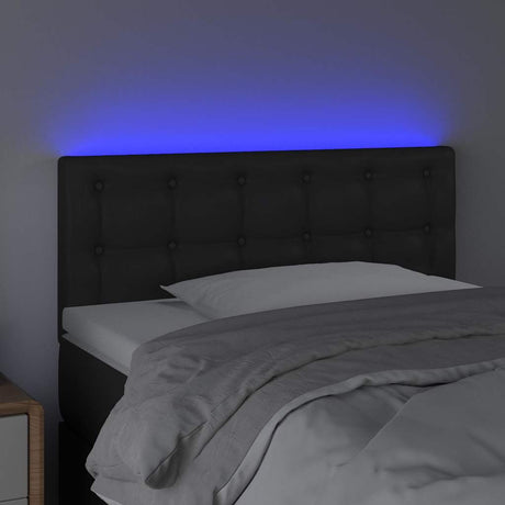 Vidaxl hoofdbord led 90x5x78 88 cm kunstleer zwart