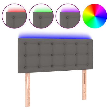 Vidaxl hoofdbord led 90x5x78 88 cm kunstleer grijs