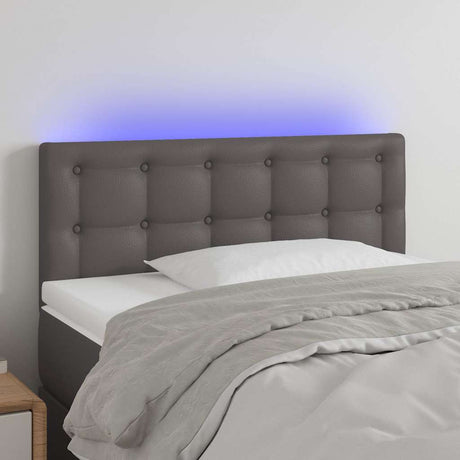 Vidaxl hoofdbord led 90x5x78 88 cm kunstleer grijs