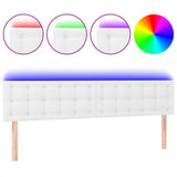 Vidaxl hoofdbord led 160x5x78 88 cm kunstleer wit