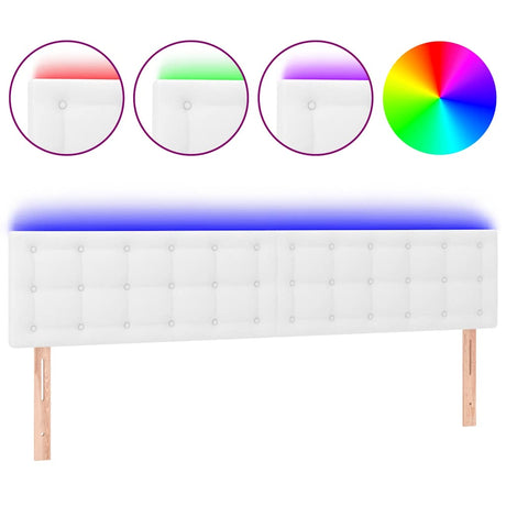 Vidaxl hoofdbord led 180x5x78 88 cm kunstleer wit