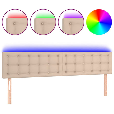 Vidaxl hoofdbord led 180x5x78 88 cm kunstleer cappuccinokleurig