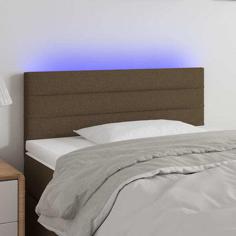 Vidaxl hoofdbord led 80x5x78 88 cm stof donkerbruin