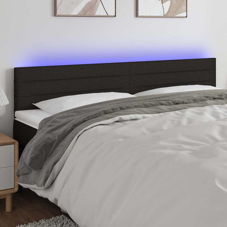 Vidaxl hoofdbord led 160x5x78 88 cm stof zwart