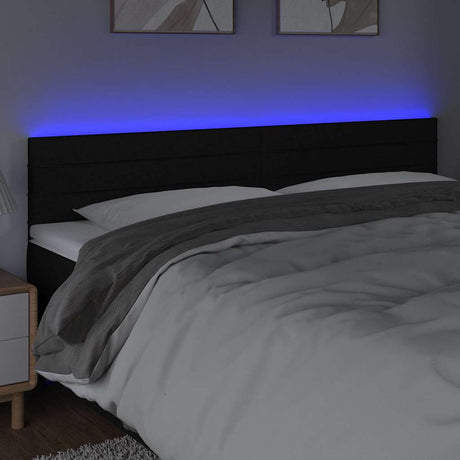 Vidaxl hoofdbord led 180x5x78 88 cm stof zwart
