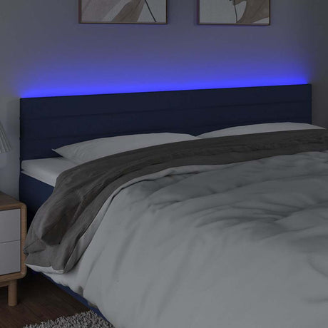 Vidaxl hoofdbord led 180x5x78 88 cm stof blauw