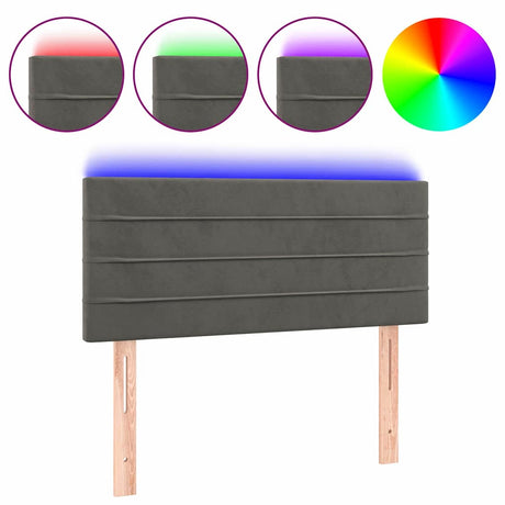 Vidaxl hoofdbord led 80x5x78 88 cm fluweel donkergrijs