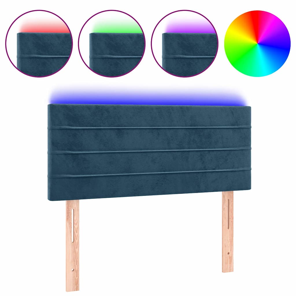 Vidaxl hoofdbord led 80x5x78 88 cm fluweel donkerblauw