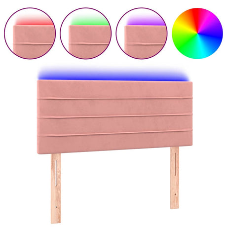 Vidaxl hoofdbord led 80x5x78 88 cm fluweel roze