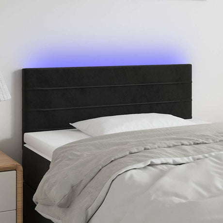 Vidaxl hoofdbord led 90x5x78 88 cm fluweel zwart