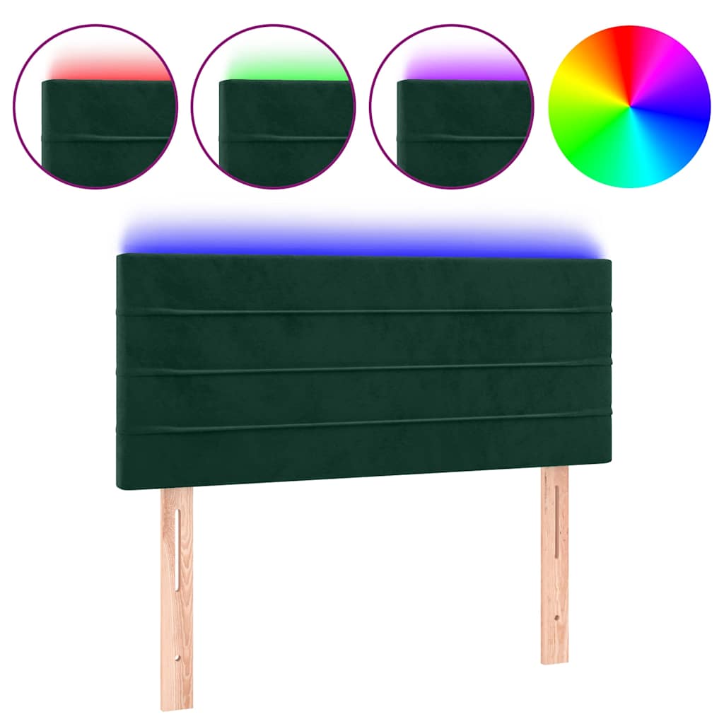 Vidaxl hoofdbord led 90x5x78 88 cm fluweel donkergroen