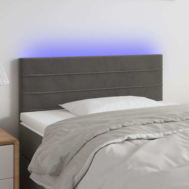 Vidaxl hoofdbord led 100x5x78 88 cm fluweel donkergrijs