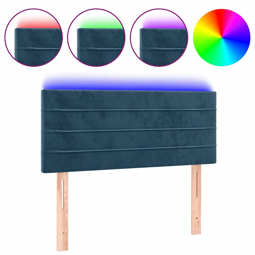 Vidaxl hoofdbord led 100x5x78 88 cm fluweel donkerblauw