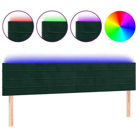 Vidaxl hoofdbord led 160x5x78 88 cm fluweel donkergroen