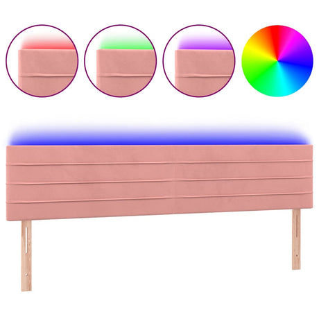 Vidaxl hoofdbord led 180x5x78 88 cm fluweel roze
