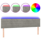 Vidaxl hoofdbord led 200x5x78 88 cm fluweel lichtgrijs