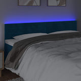 Vidaxl hoofdbord led 200x5x78 88 cm fluweel donkerblauw