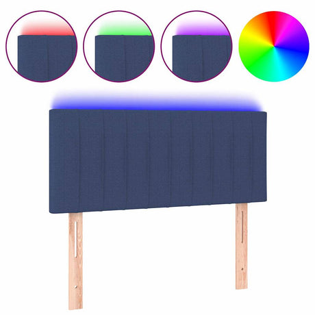 Vidaxl hoofdbord led 80x5x78 88 cm stof blauw