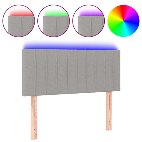 Vidaxl hoofdbord led 90x5x78 88 cm stof lichtgrijs
