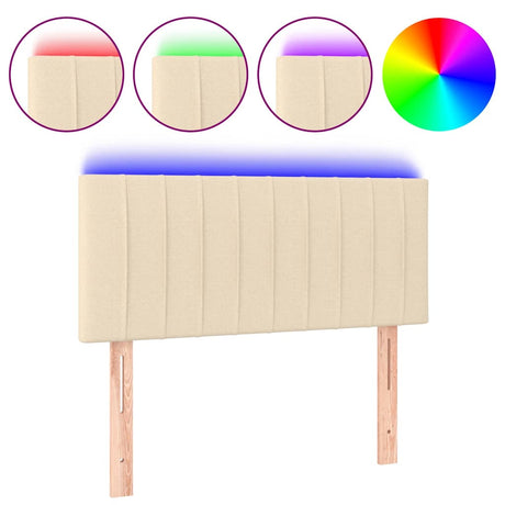 Vidaxl hoofdbord led 90x5x78 88 cm stof crèmekleurig