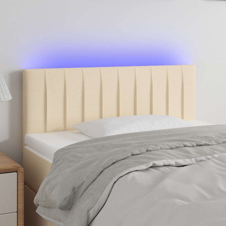 Vidaxl hoofdbord led 90x5x78 88 cm stof crèmekleurig