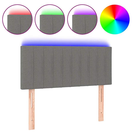 Vidaxl hoofdbord led 100x5x78 88 cm stof donkergrijs