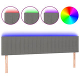 Vidaxl hoofdbord led 180x5x78 88 cm stof donkergrijs