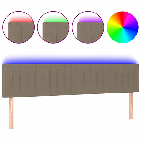 Vidaxl hoofdbord led 180x5x78 88 cm stof taupe