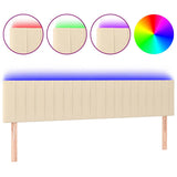 Vidaxl hoofdbord led 180x5x78 88 cm stof crèmekleurig
