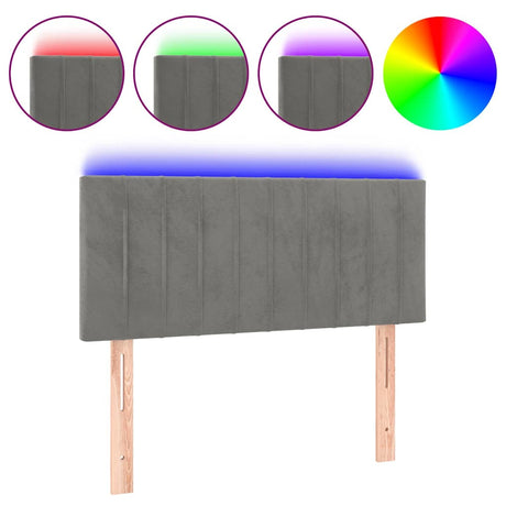 Vidaxl hoofdbord led 80x5x78 88 cm fluweel lichtgrijs