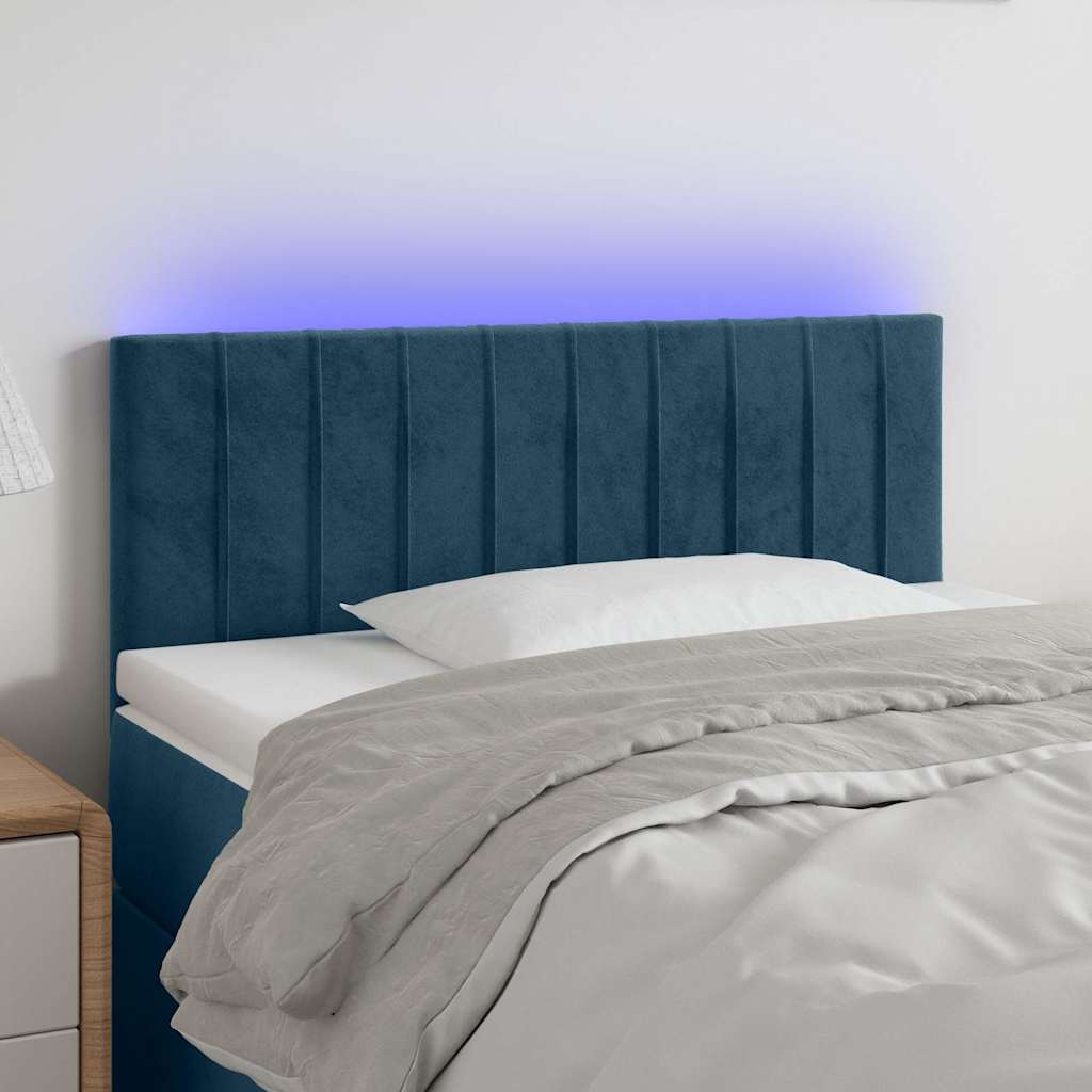 Vidaxl hoofdbord led 80x5x78 88 cm fluweel donkerblauw
