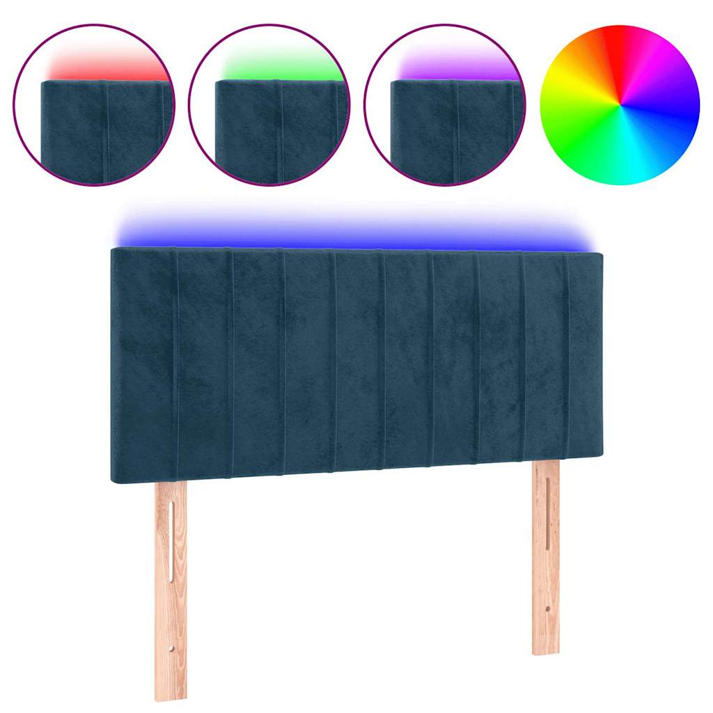 Vidaxl hoofdbord led 90x5x78 88 cm fluweel donkerblauw