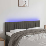Vidaxl hoofdbord led 144x5x78 88 cm fluweel donkergrijs
