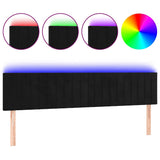 Vidaxl hoofdbord led 160x5x78 88 cm fluweel zwart