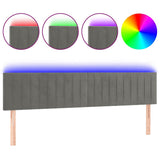Vidaxl hoofdbord led 180x5x78 88 cm fluweel lichtgrijs