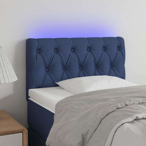 Vidaxl hoofdbord led 80x7x78 88 cm stof blauw