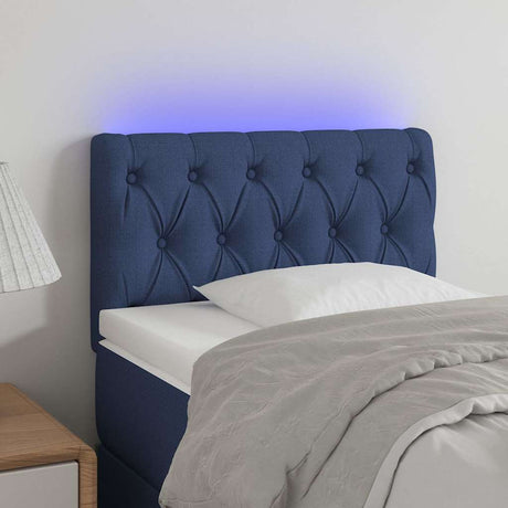 Vidaxl hoofdbord led 80x7x78 88 cm stof blauw