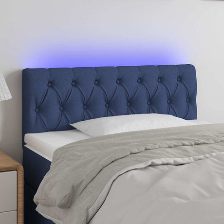 Vidaxl hoofdbord led 100x7x78 88 cm stof blauw