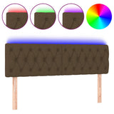 Vidaxl hoofdbord led 160x7x78 88 cm stof donkerbruin