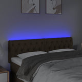 Vidaxl hoofdbord led 160x7x78 88 cm stof donkerbruin