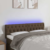 Vidaxl hoofdbord led 160x7x78 88 cm stof donkerbruin