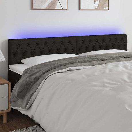 Vidaxl hoofdbord led 200x7x78 88 cm stof zwart